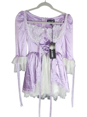 Dolls Kill Trickz N Treatz Lavender Lace Corset Babydoll Dress XS NWT Fairycore